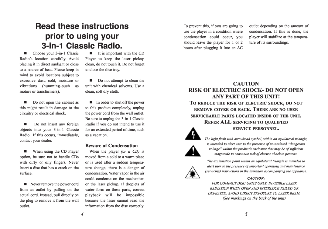 Excalibur electronic RD54 manual Read these instructions, prior to using your, Risk Of Electric Shock- Do Not Open 