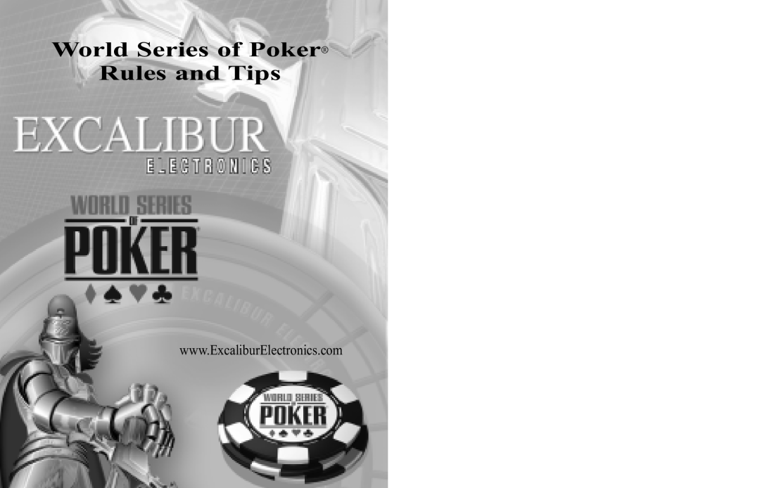 Excalibur electronic manual World Series of Poker, Rules and Tips 