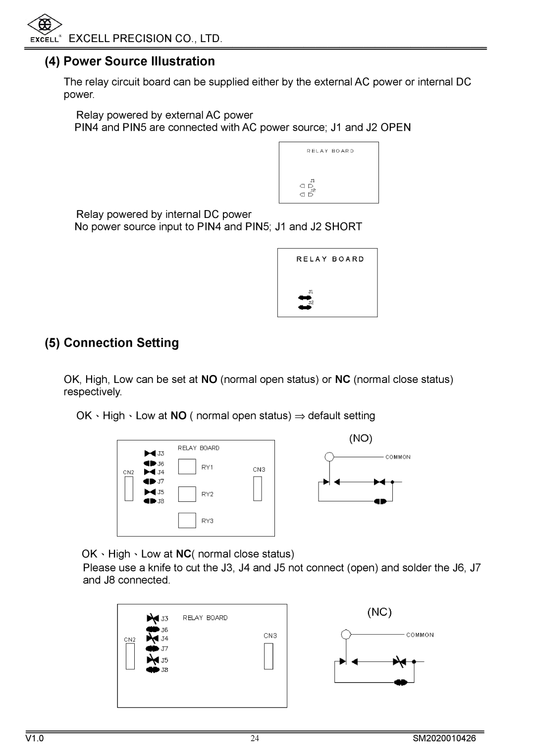 Excell Precision DIGITAL HIGH PRECISION WEIGHING SCALES manual Power Source Illustration, Connection Setting 