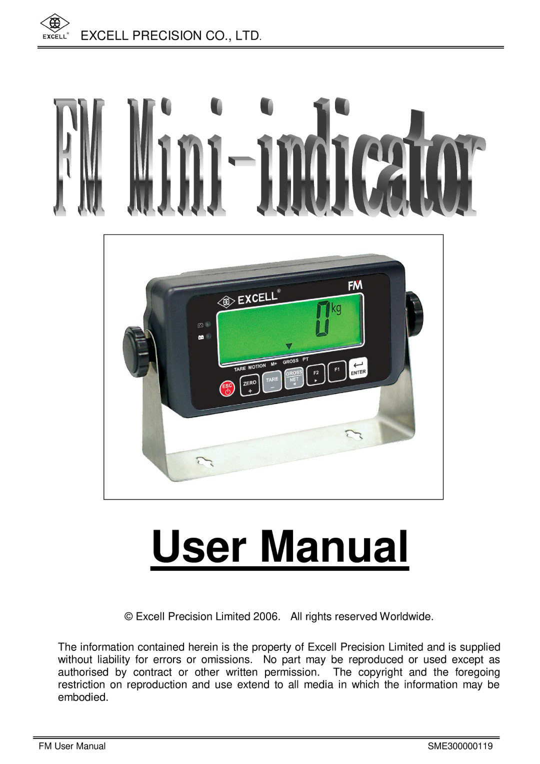 Excell Precision FM user manual SME300000119 