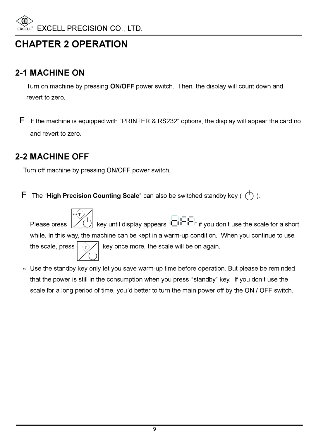 Excell Precision High Precesion Counting Scale manual Operation, Machine on, Machine OFF 