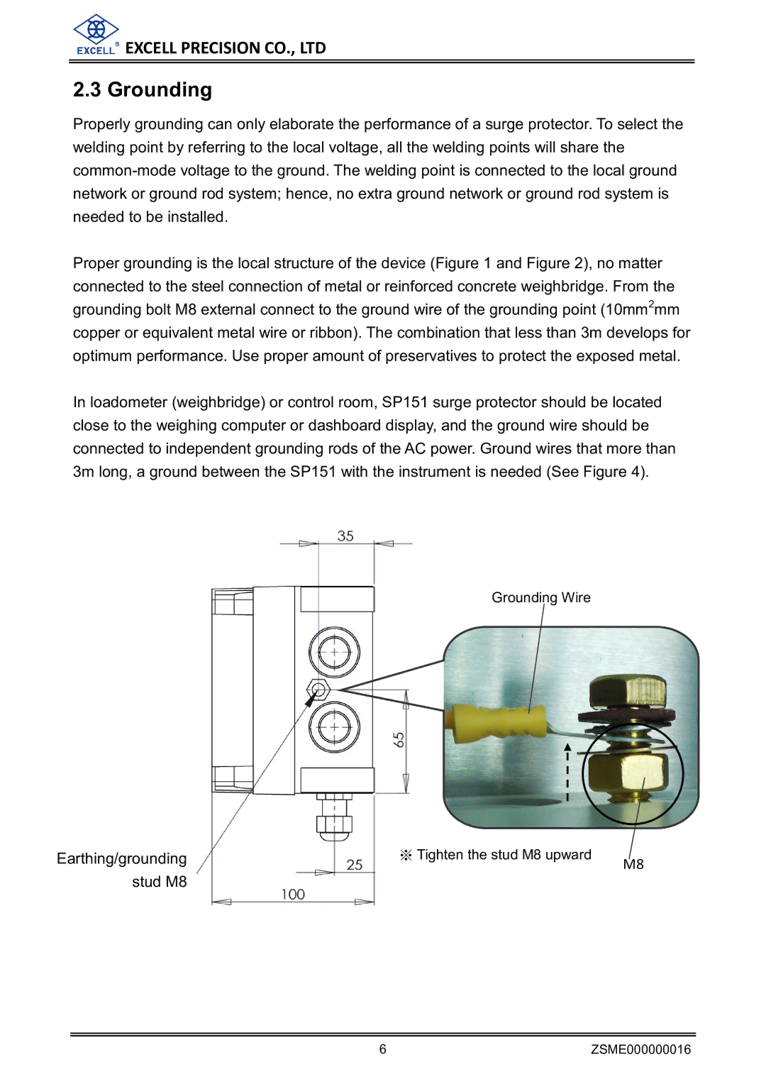 Excell Precision SP151 manual Grounding 