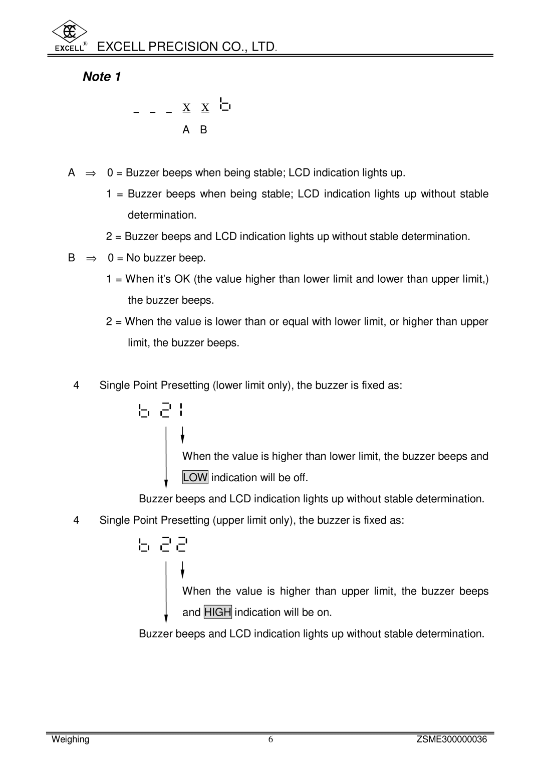 Excell Precision www.excell.com.tw/excell_en/uploads/product/200712 user manual Weighing ZSME300000036 