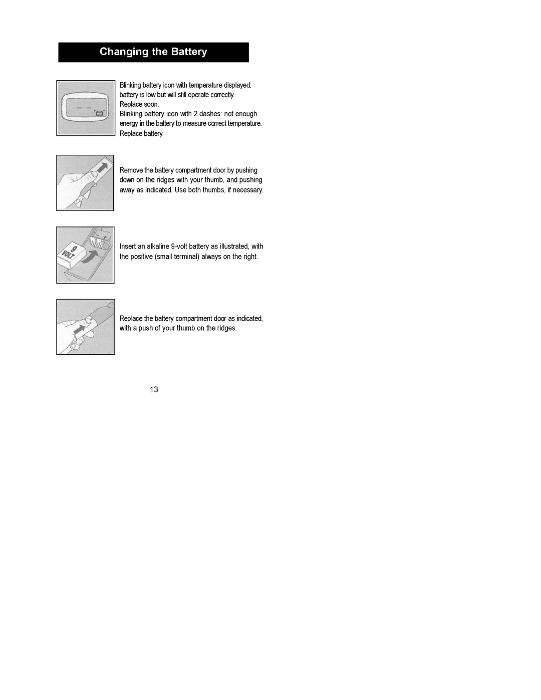 Exergen 2000C manual Changing the Battery 