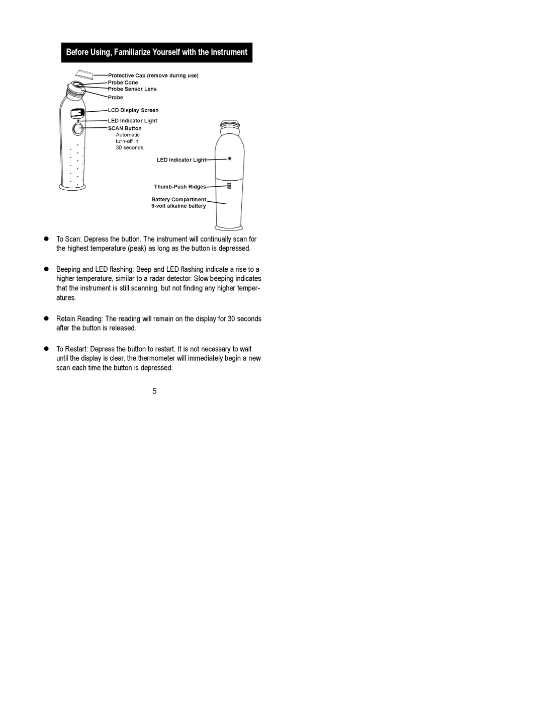 Exergen 2000C manual Before Using, Familiarize Yourself with the Instrument 