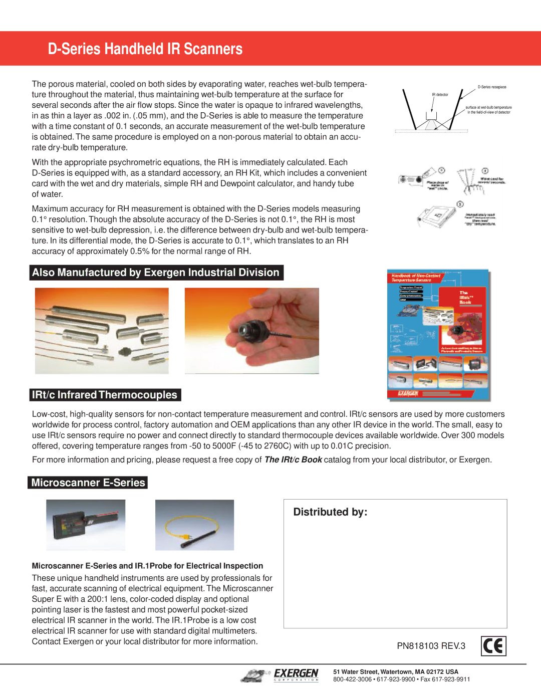 Exergen D-Series manual Microscanner E-Series 