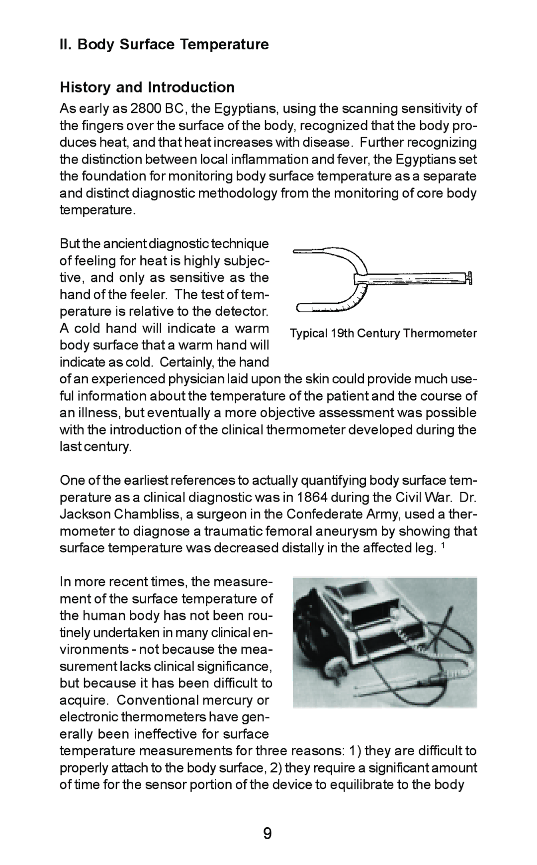 Exergen DT 1001-RS, DT 1001-LT, DT 1001-LN manual II. Body Surface Temperature History and Introduction 