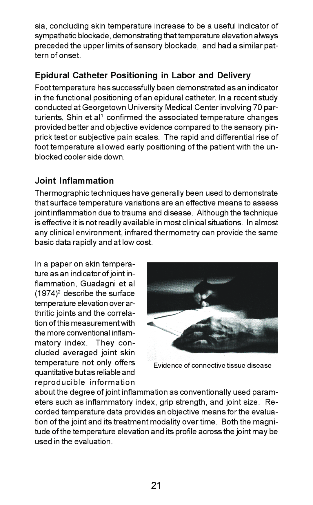 Exergen DT 1001-RS, DT 1001-LT, DT 1001-LN manual Epidural Catheter Positioning in Labor and Delivery, Joint Inflammation 