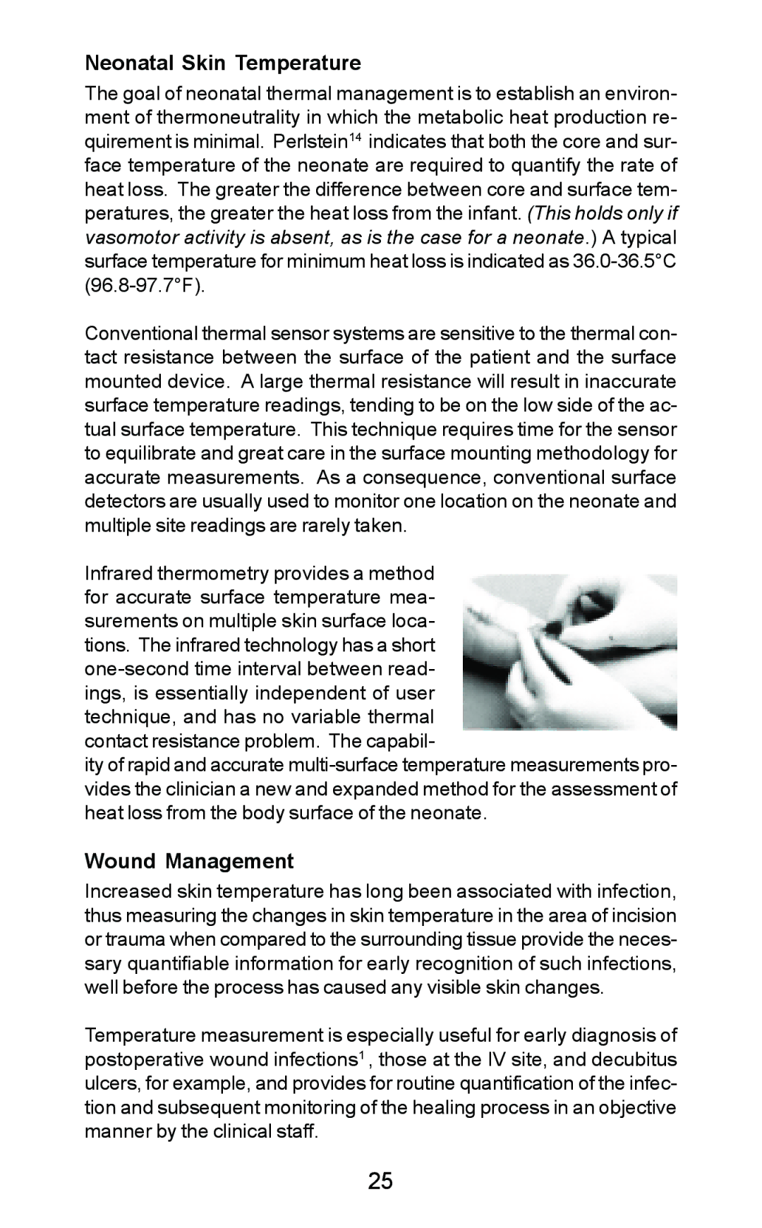 Exergen DT 1001-RS, DT 1001-LT, DT 1001-LN manual Neonatal Skin Temperature, Wound Management 