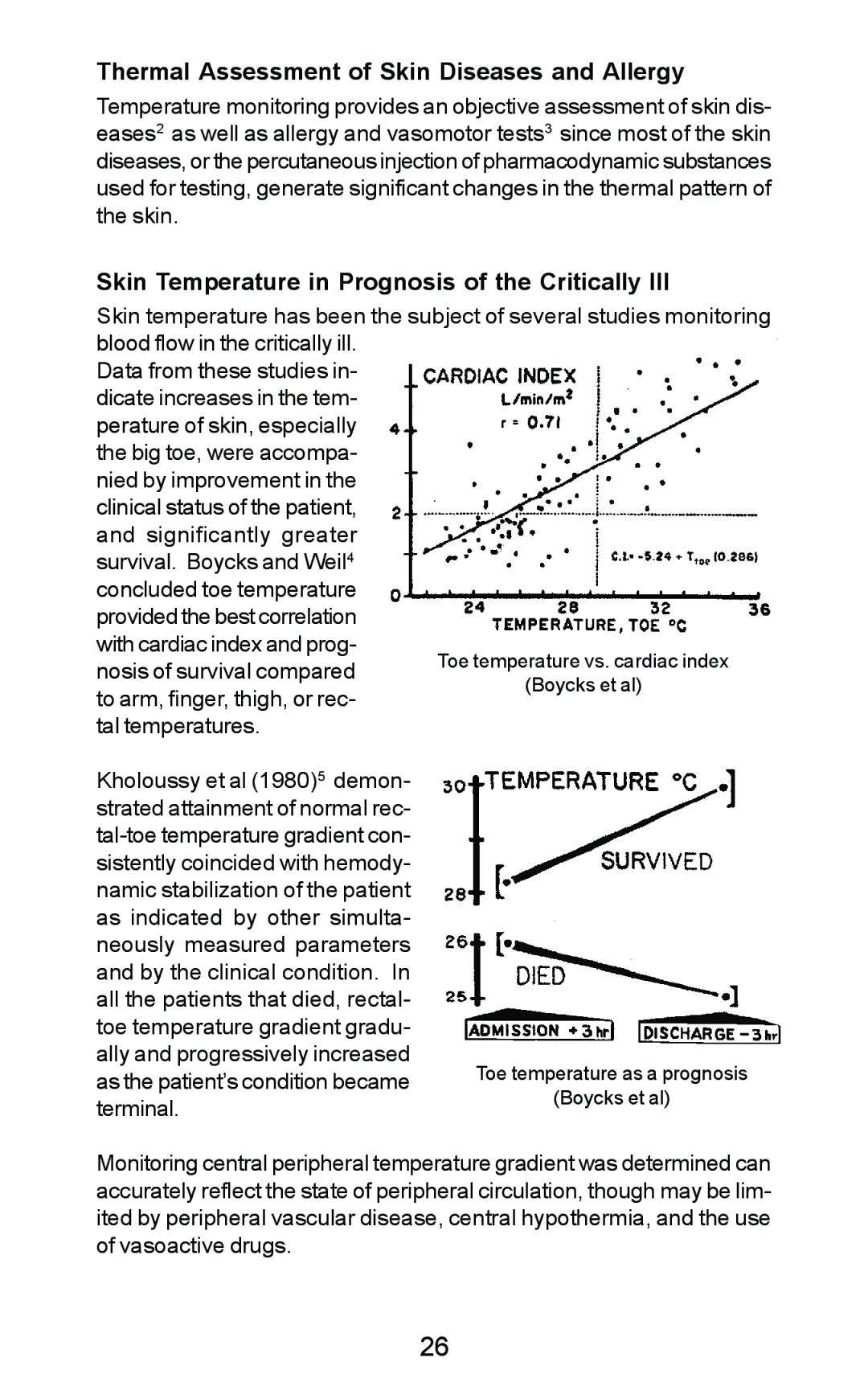 Exergen DT 1001-RS Thermal Assessment of Skin Diseases and Allergy, Skin Temperature in Prognosis of the Critically Ill 