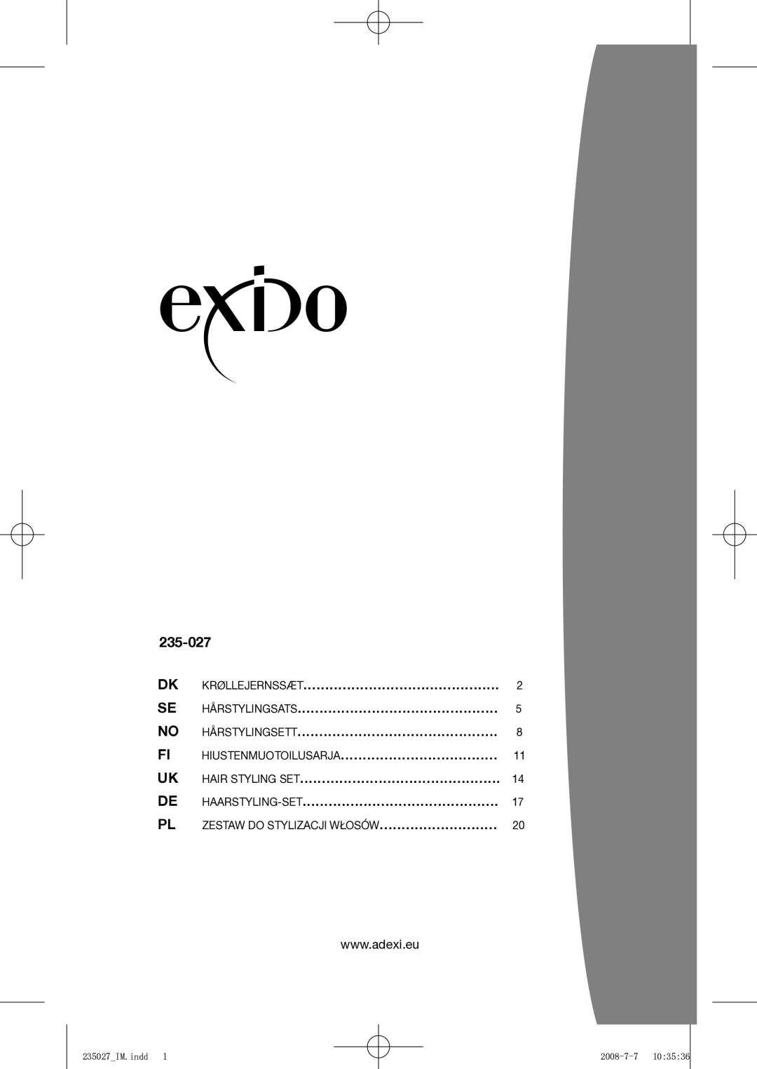 Exido 235-027 manual 