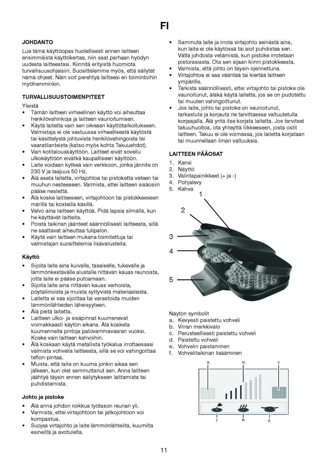 Exido 243-054 manual Johdanto, Turvallisuustoimenpiteet, Käyttö, Johto ja pistoke, Laitteen Pääosat 