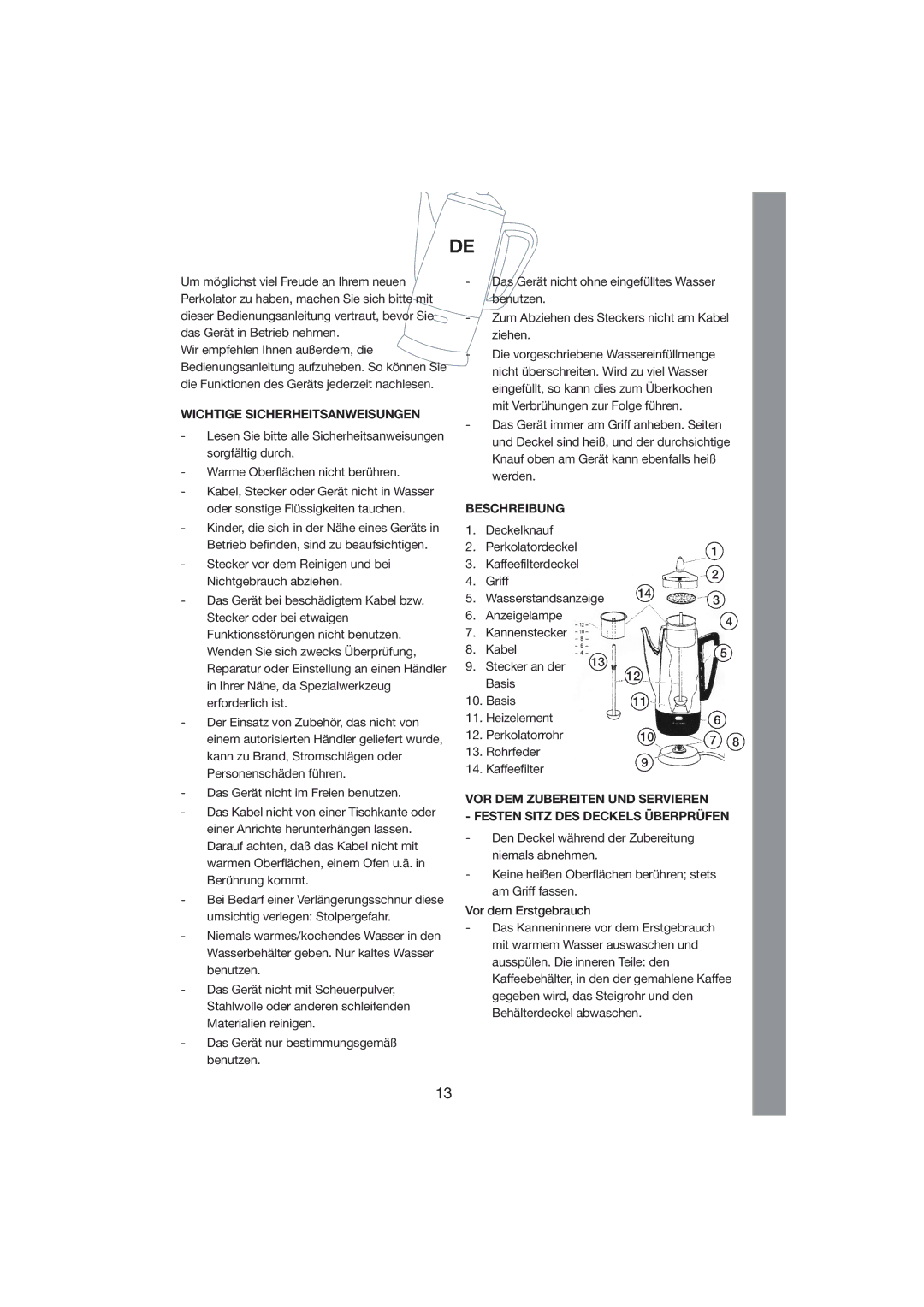 Exido 245-011/012 manual Wichtige Sicherheitsanweisungen, Beschreibung 