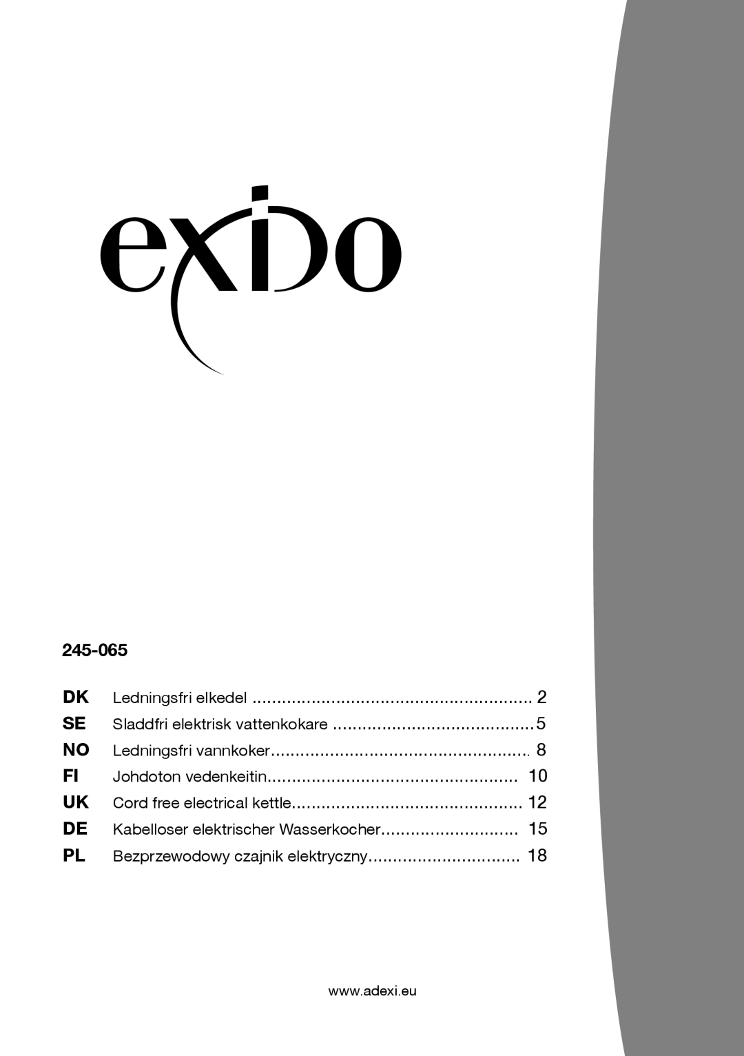 Exido 245-065 manual 