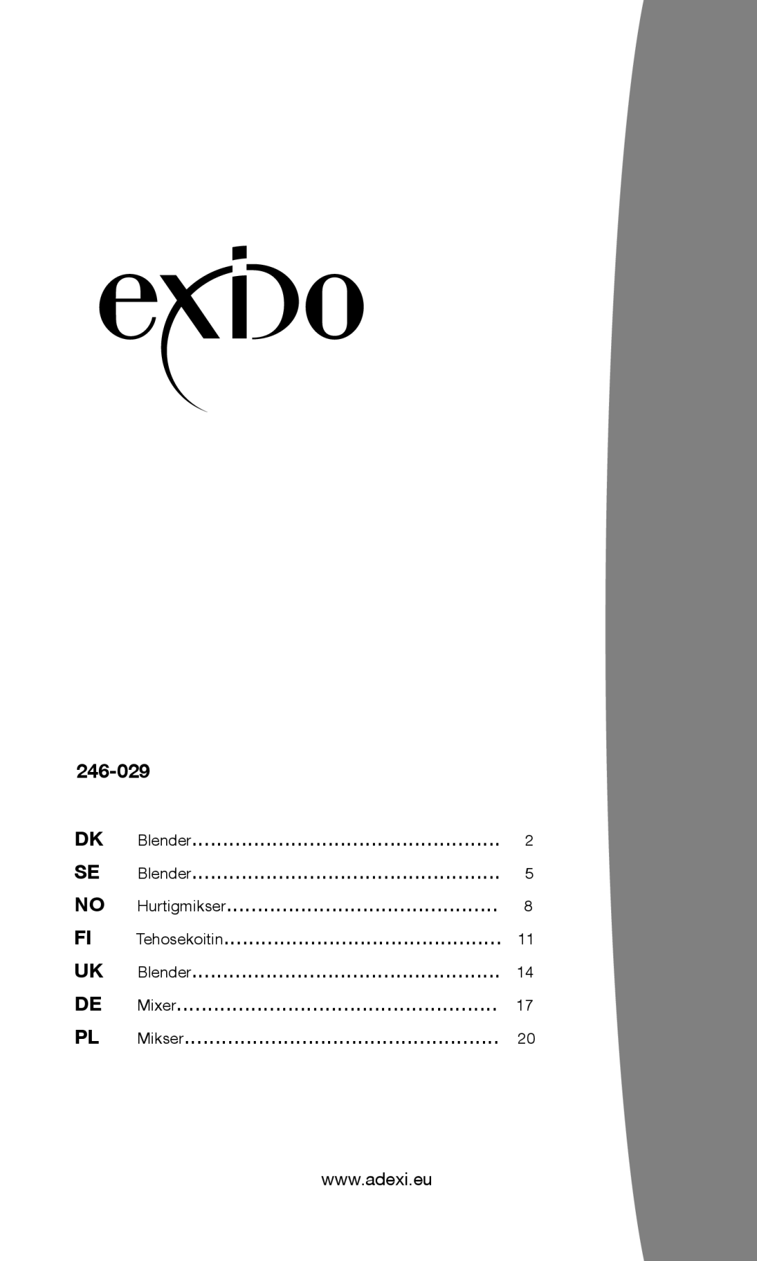 Exido 246-029 manual 