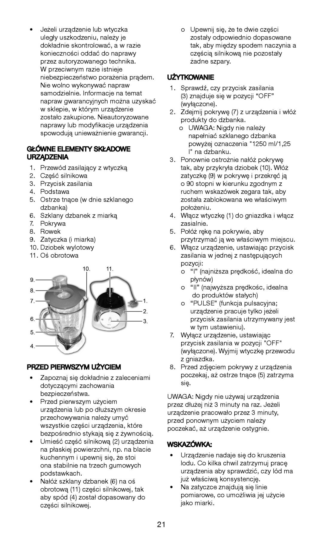 Exido 246-029 manual Główne Elementy Składowe Urządzenia 