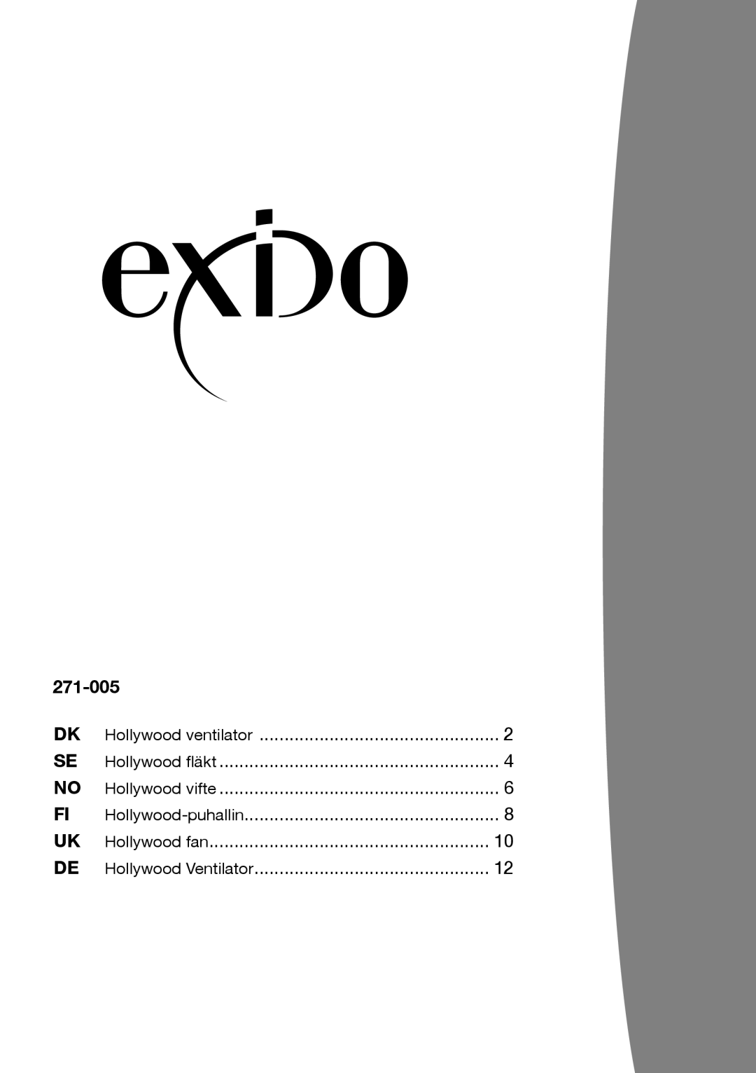 Exido 271-005 manual 