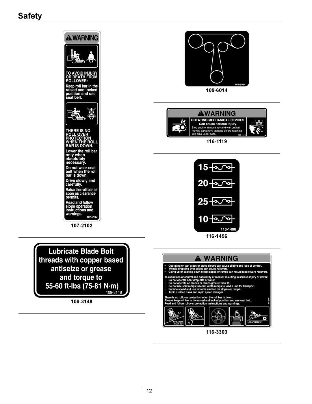 Exmark 000 & higher, 312 manual 107-2102 109-3148 109-6014 116-1119 116-1496 116-3303 