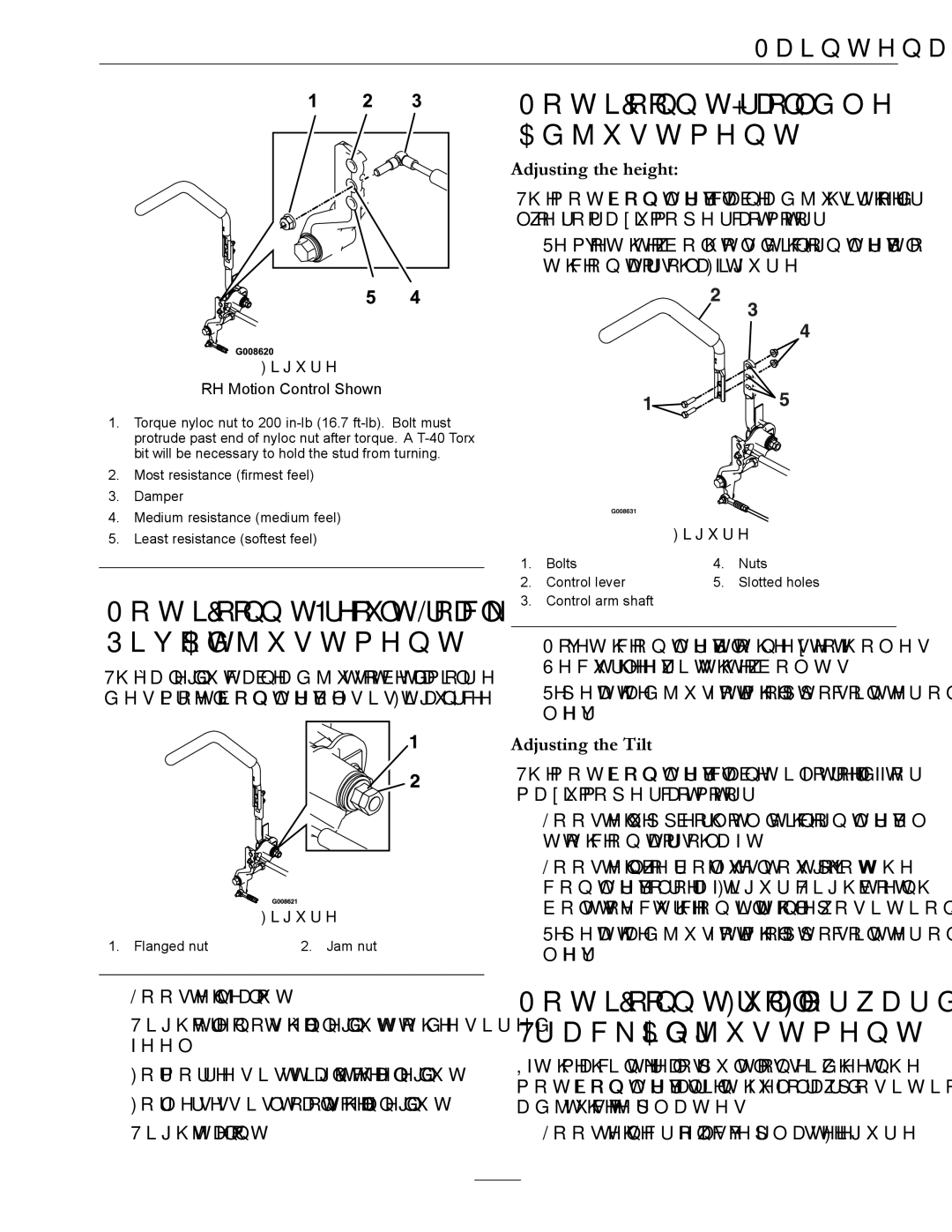 Exmark 000 & higher, 312 manual Motion Control Neutral Lock Pivot Adjustment, Motion Control Handle Adjustment 