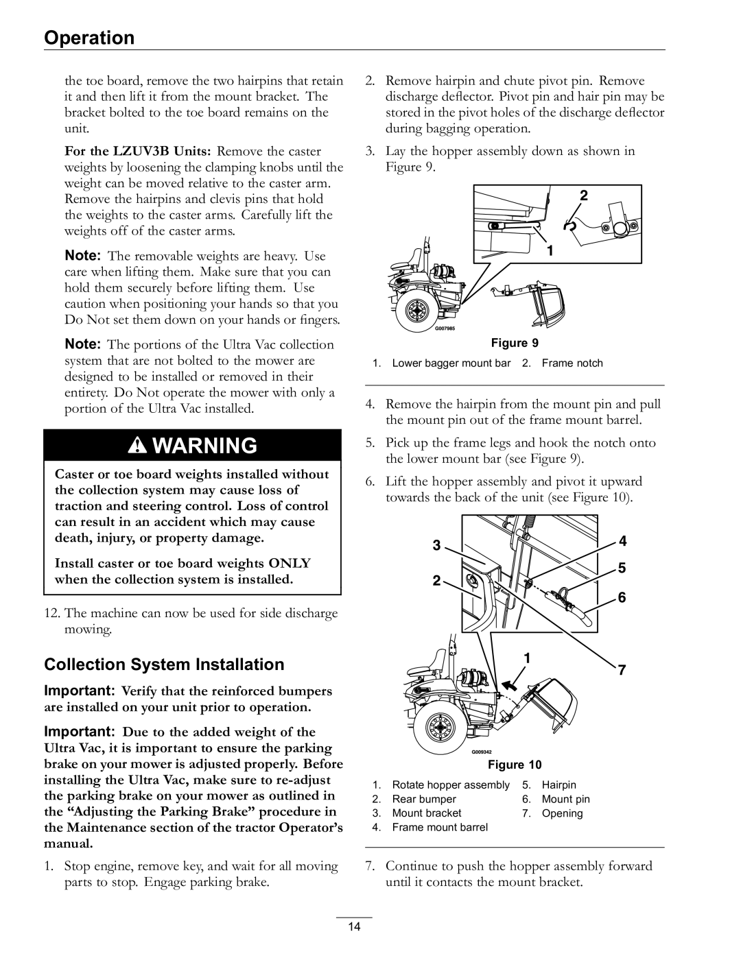 Exmark 000 & higher, 850 manual Collection System Installation 