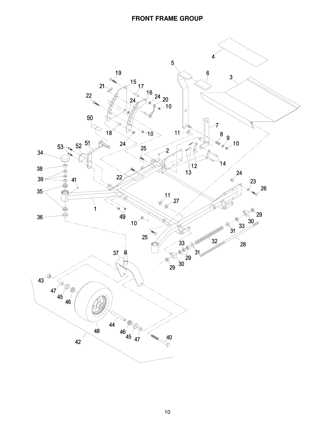 Exmark 103-0656 manual Front Frame Group 