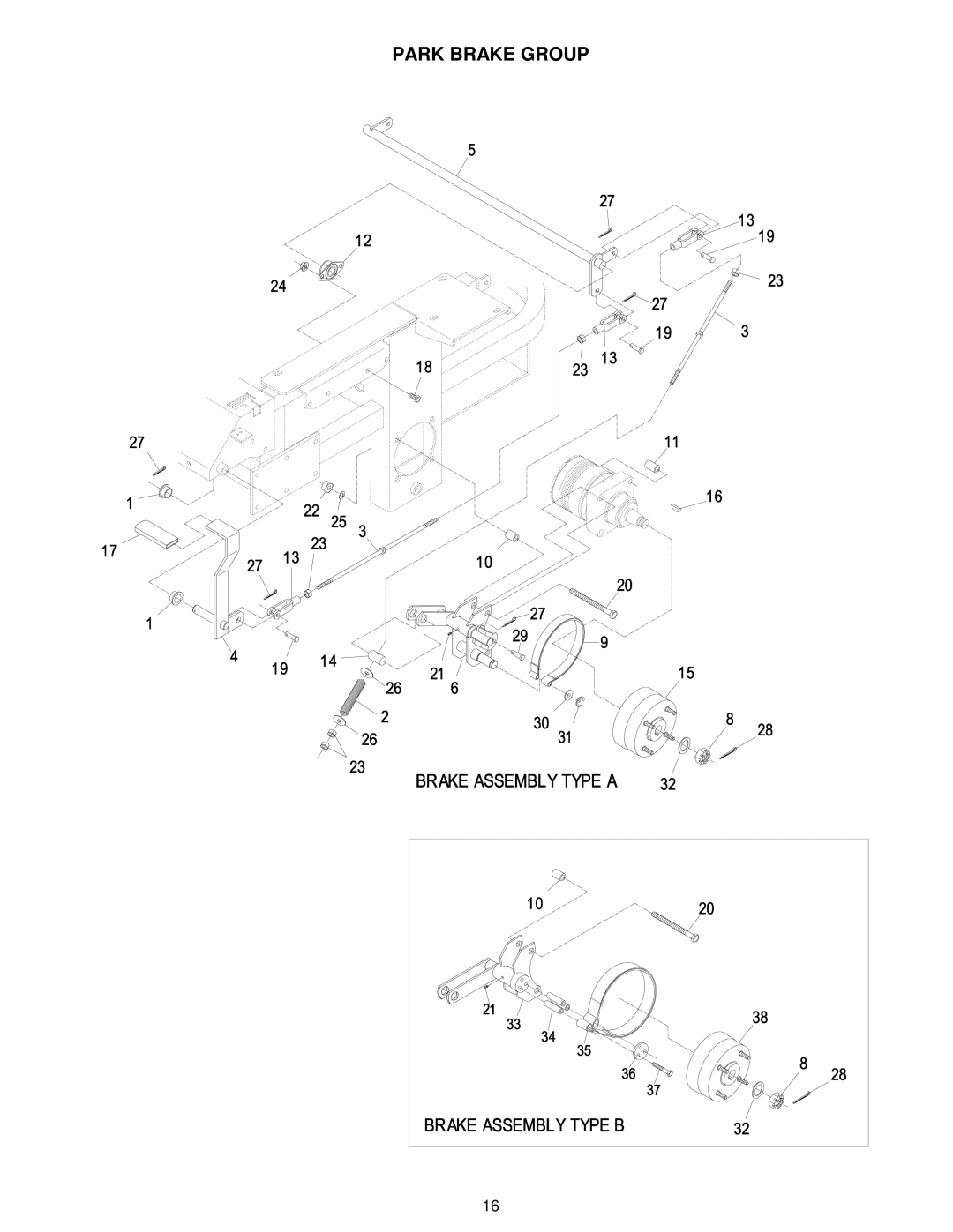 Exmark 103-0656 manual Park Brake Group 