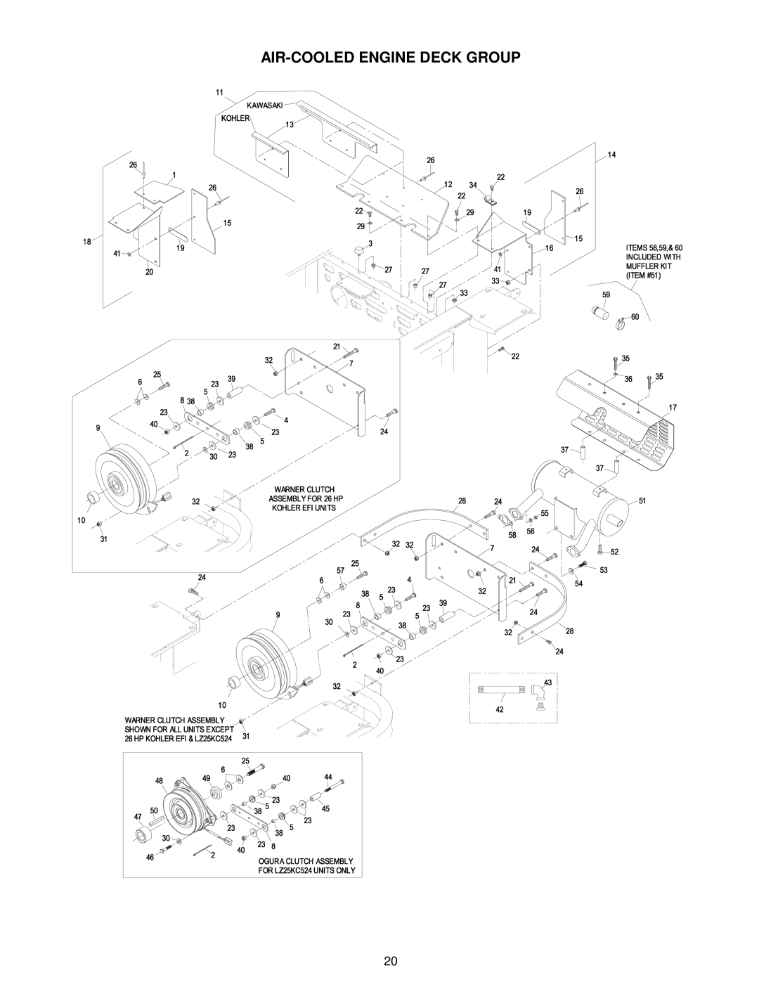 Exmark 103-0656 manual AIR-COOLED Engine Deck Group 