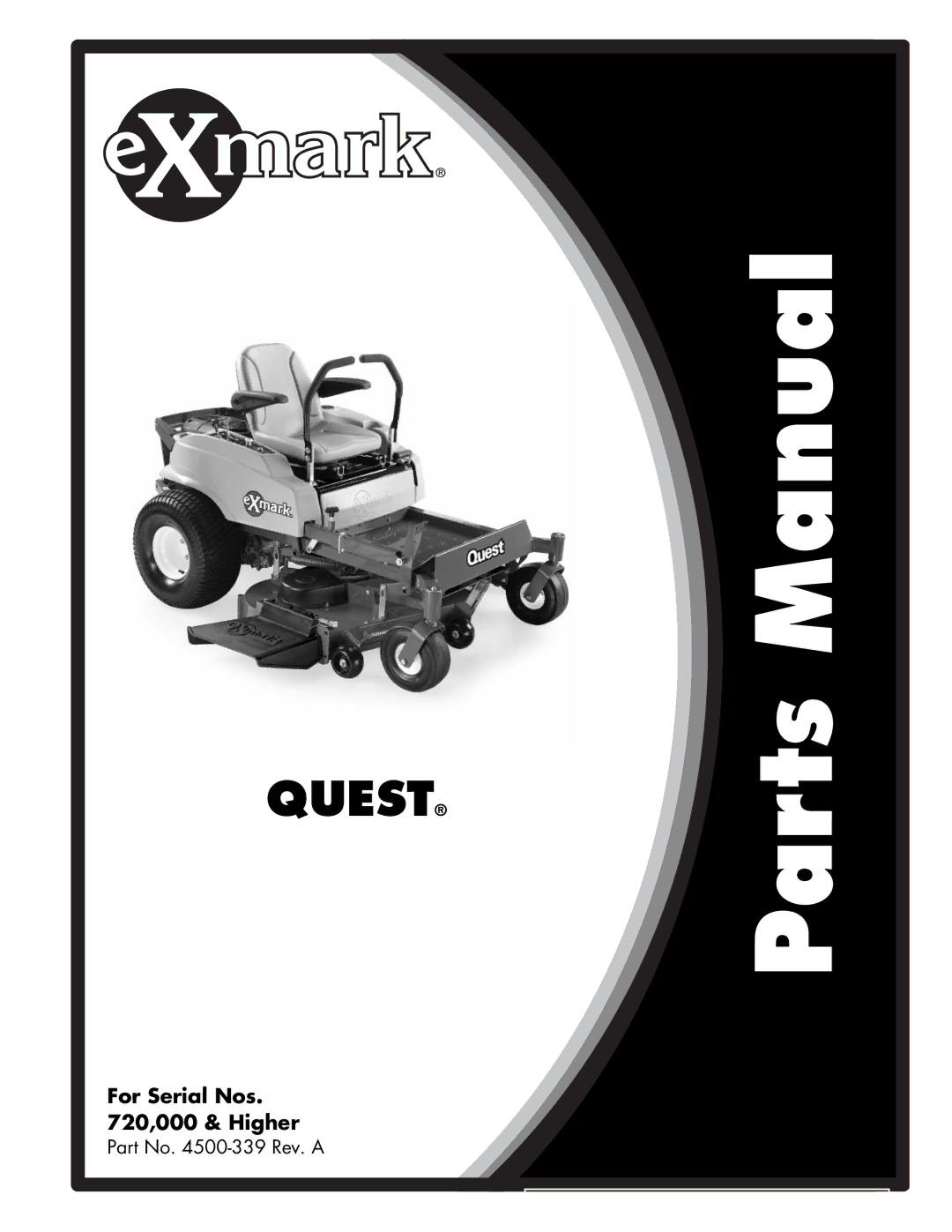 Exmark 4500-339 manual Quest 