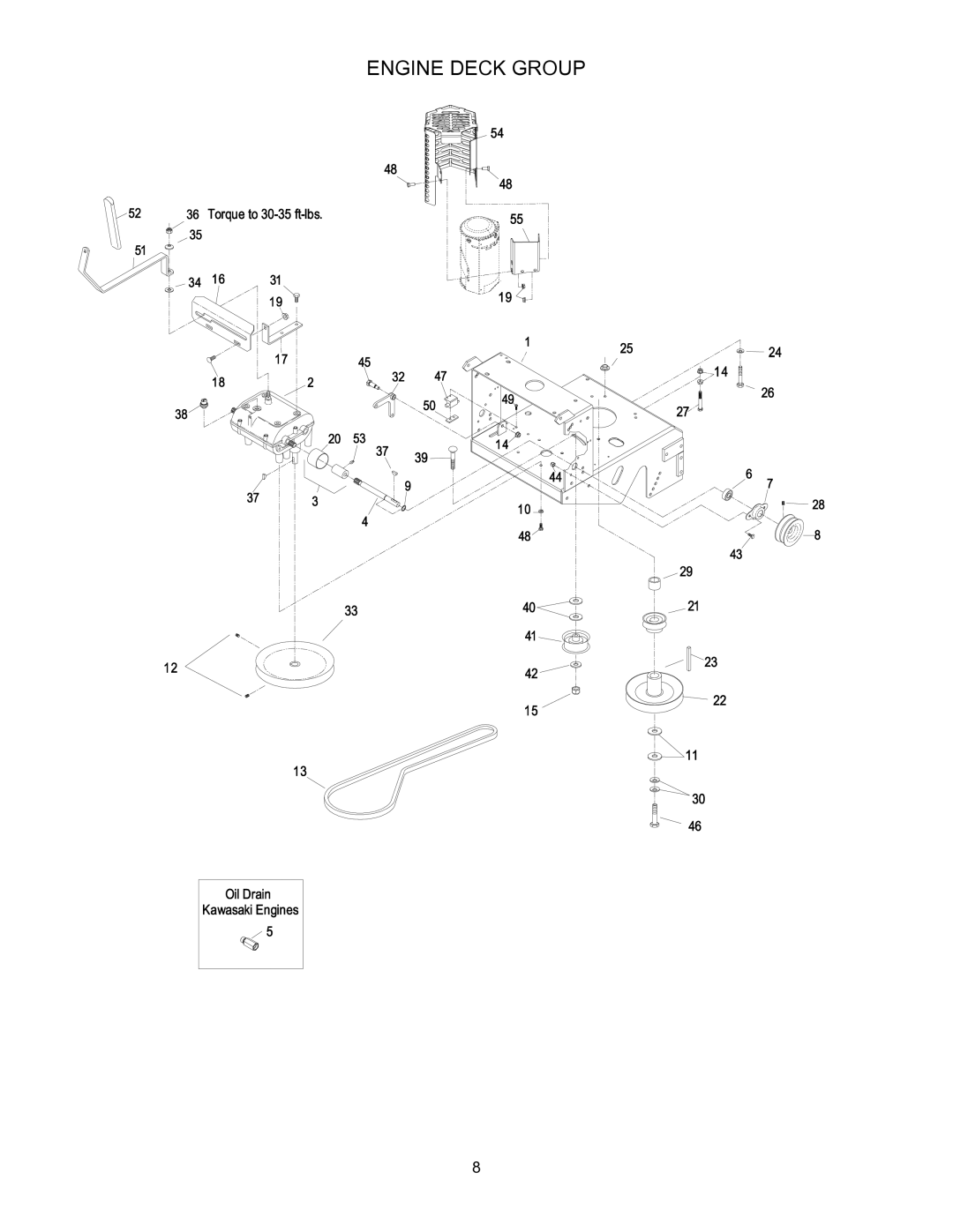 Exmark 4500-353 manual Engine Deck Group 