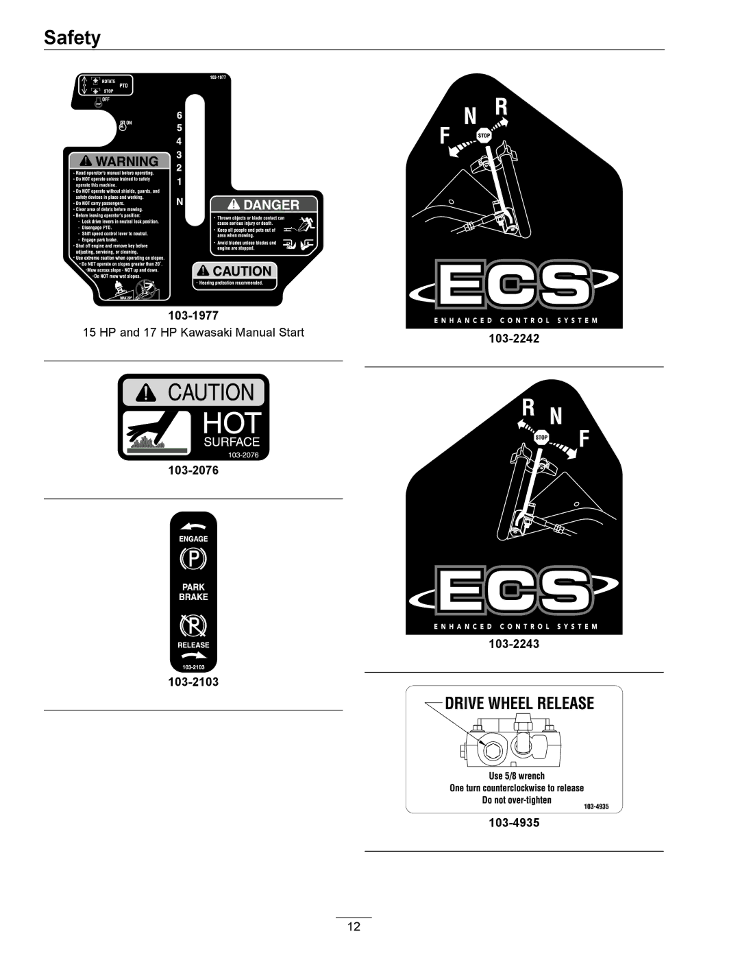 Exmark 4500-358 manual 103-1977 