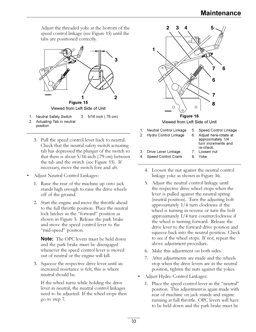 Exmark 4500-358 manual Viewed from Left Side of Unit 