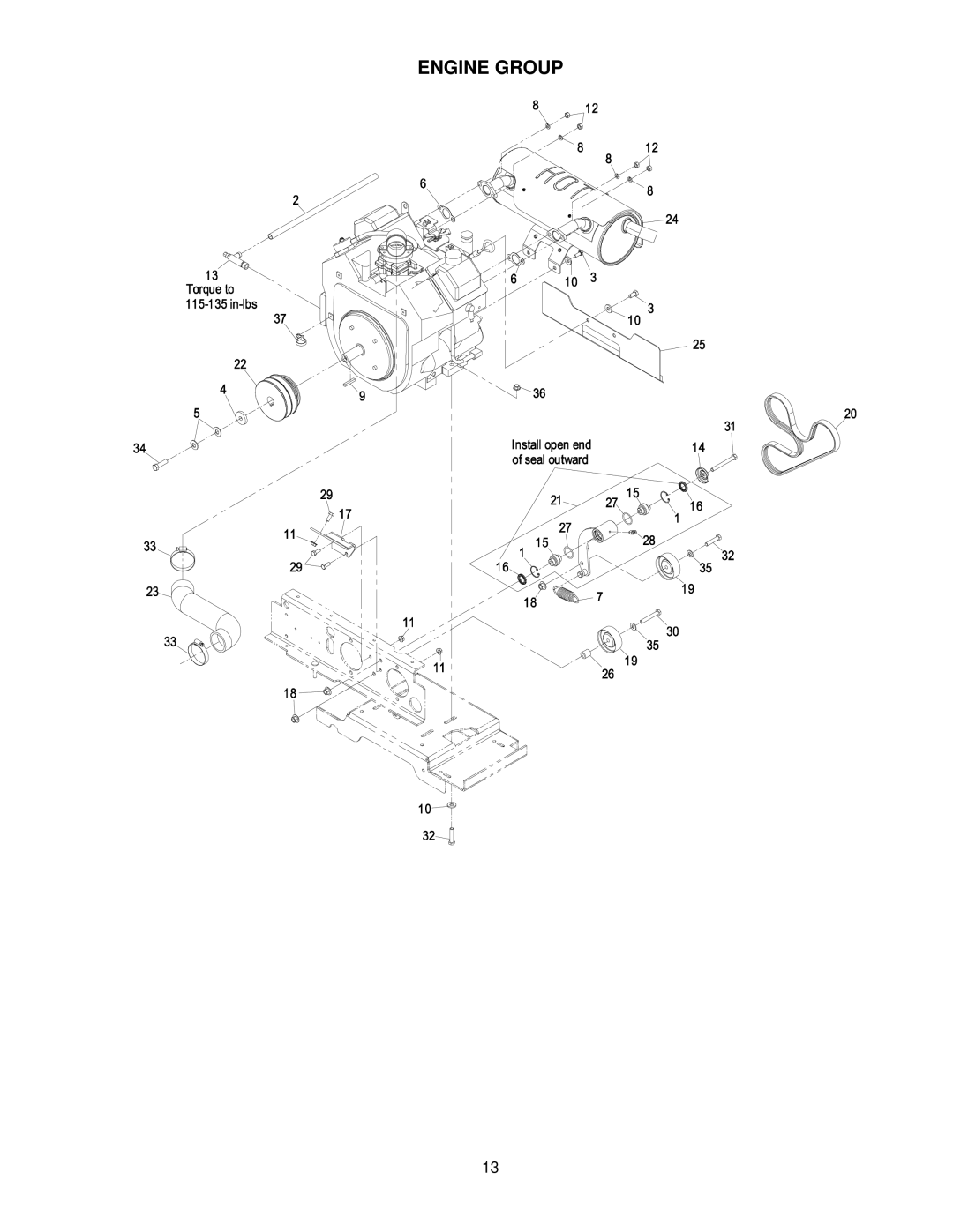 Exmark 4500-368 manual Engine Group 