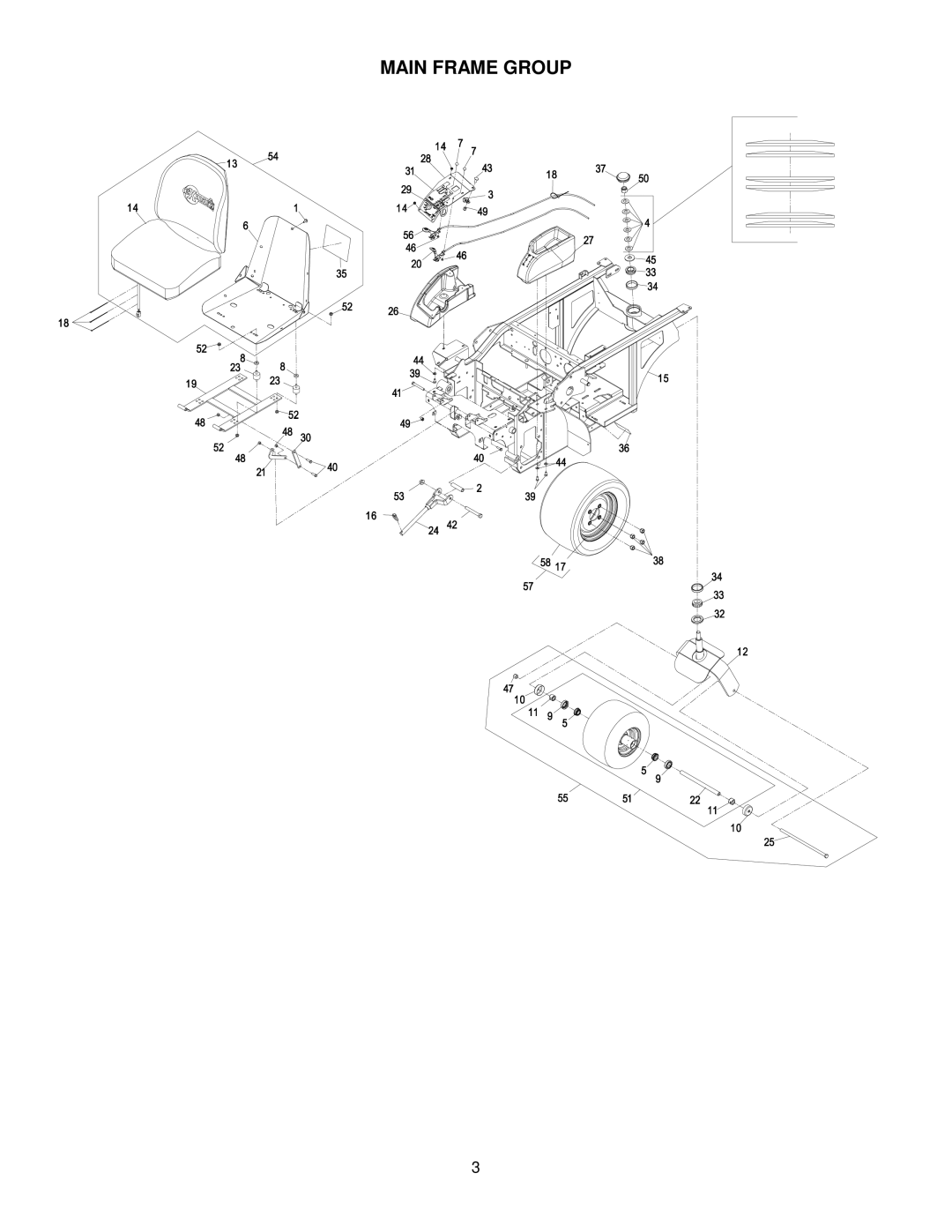 Exmark 4500-368 manual Main Frame Group 