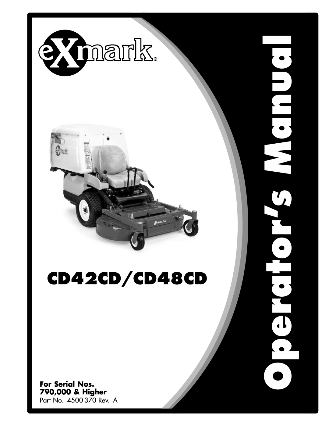 Exmark 4500-370 manual CD42CD/CD48CD, For Serial Nos 790,000 & Higher 
