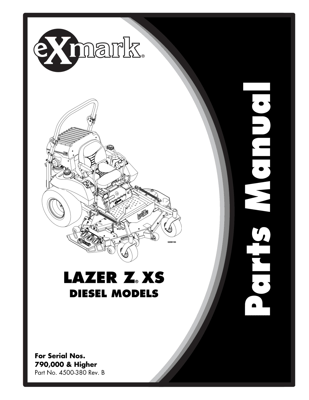 Exmark 4500-380 manual Lazer Z XS 