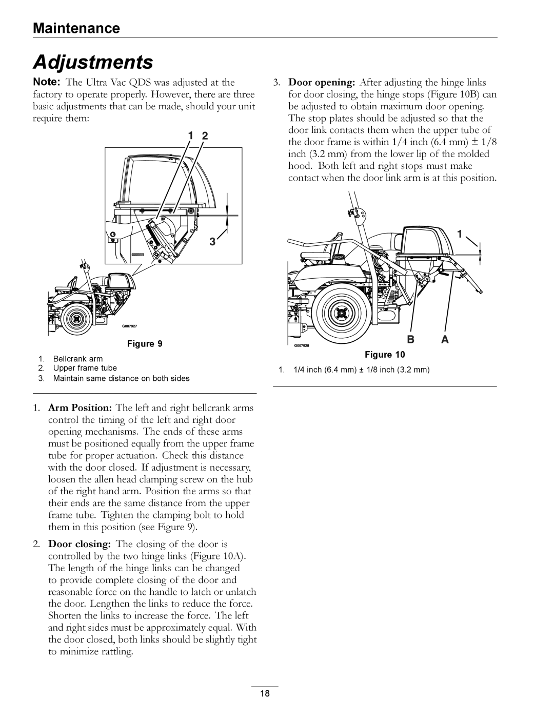 Exmark 4500-420, QDS manual Adjustments 