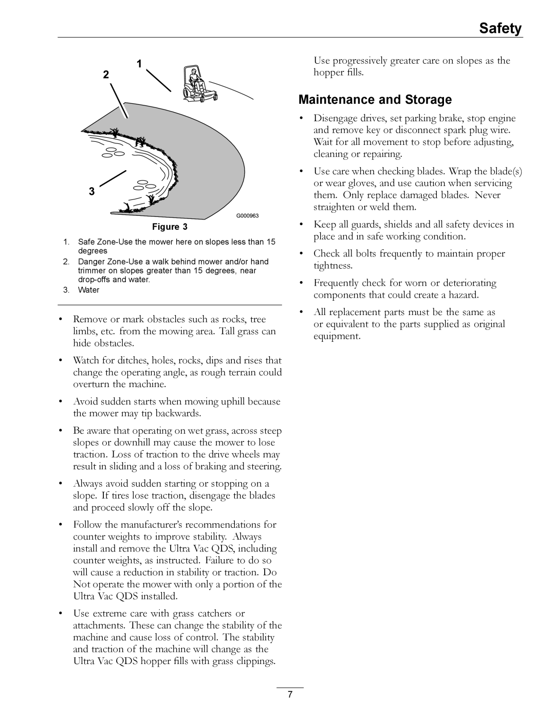 Exmark QDS, 4500-420 manual Maintenance and Storage 