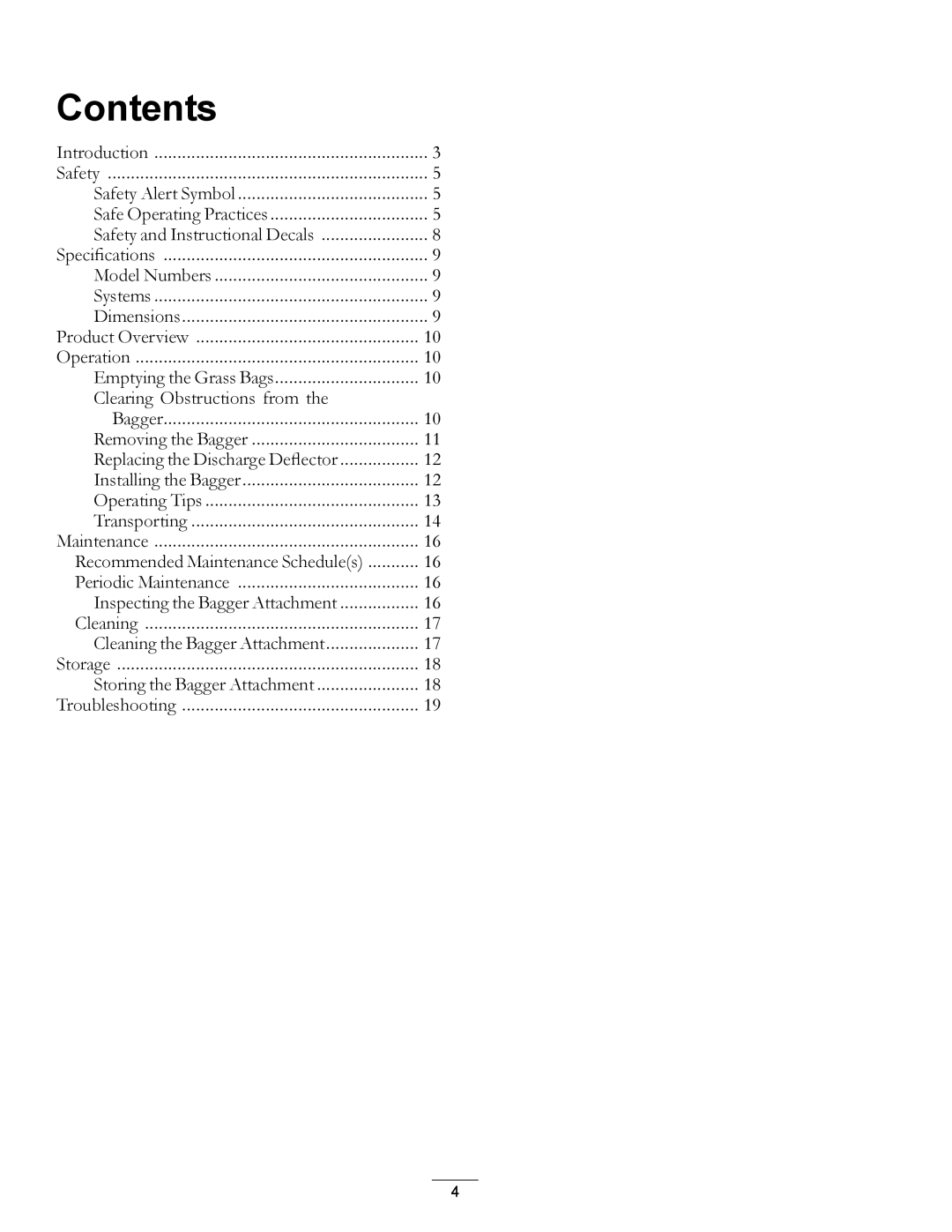 Exmark 4500-438 rev. a manual Contents 