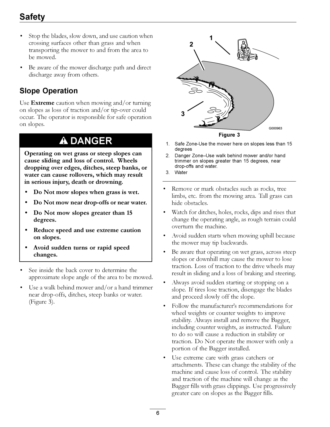 Exmark 4500-438 rev. a manual Slope Operation 