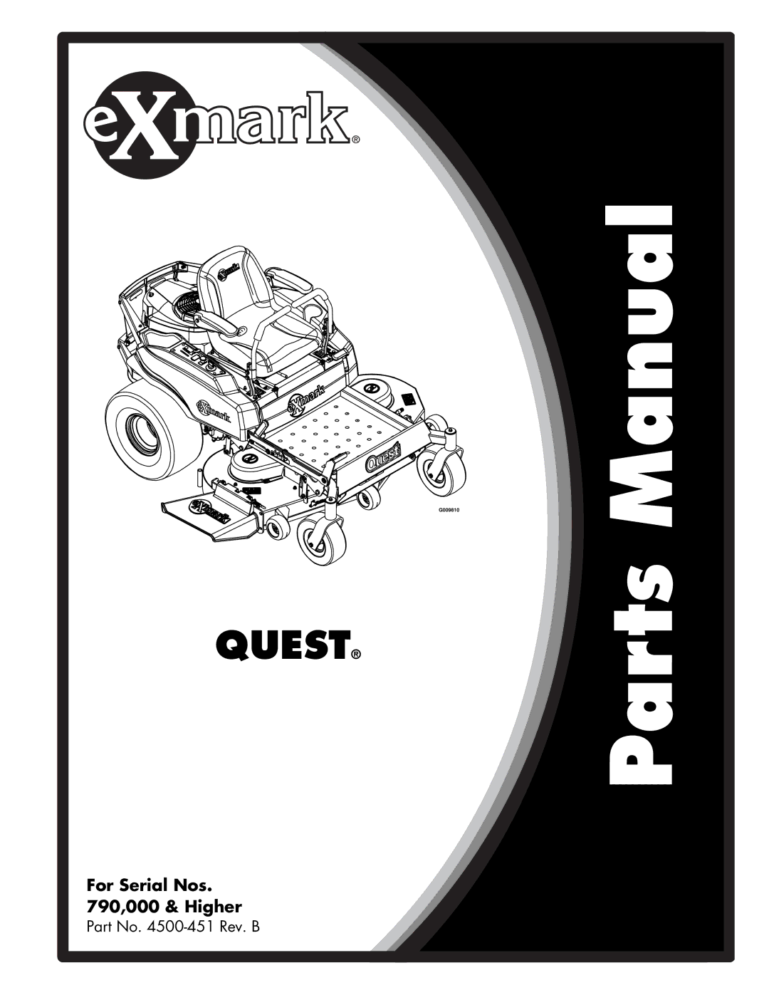 Exmark 4500-451 manual Quest 