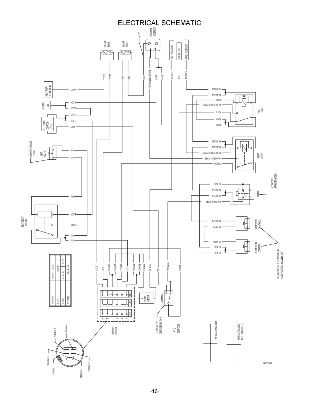 Exmark 4500-461 manual Electrical Schematic, PTO Switch 