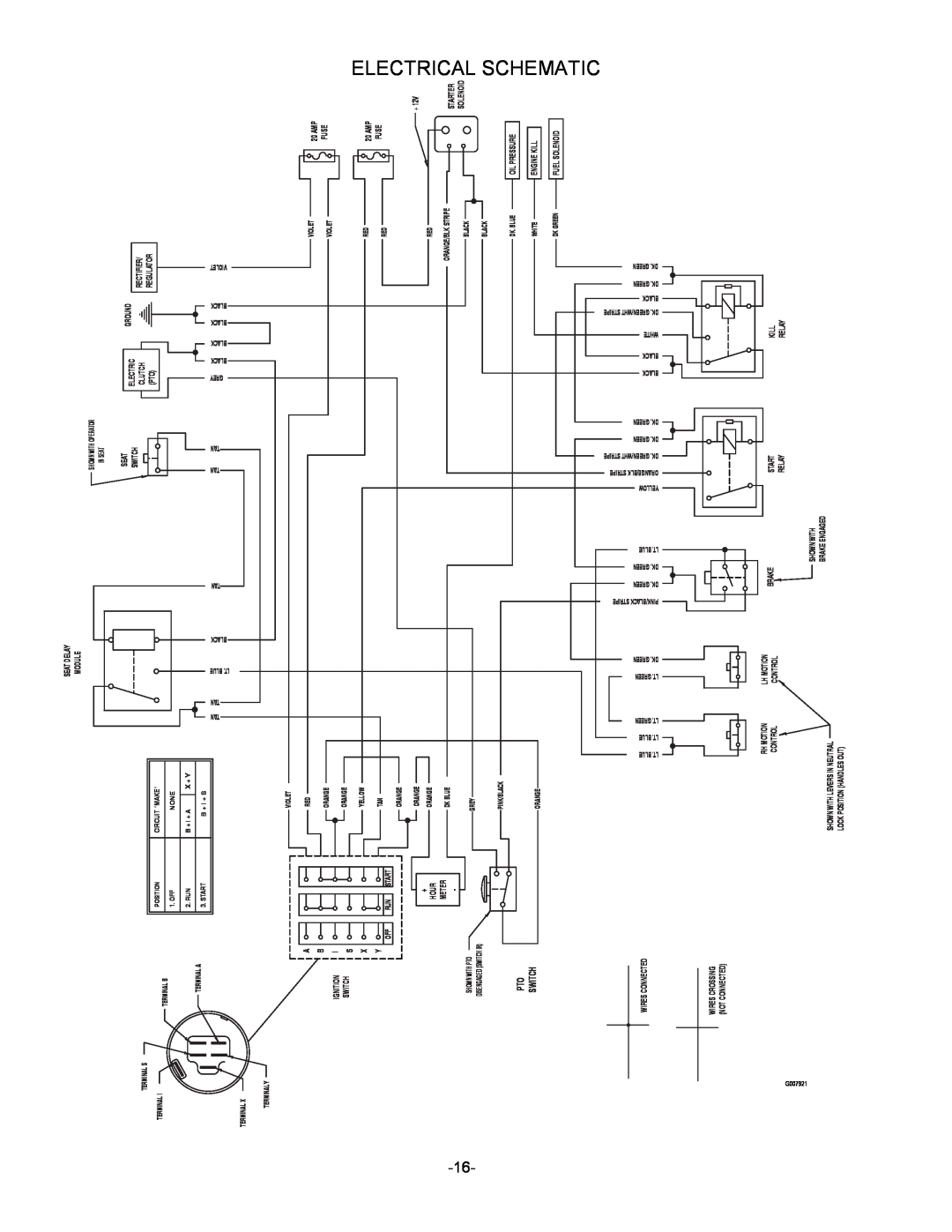 Exmark 4500-461 manual Electrical Schematic, Violet, Black, Grey, Blue .Lt 