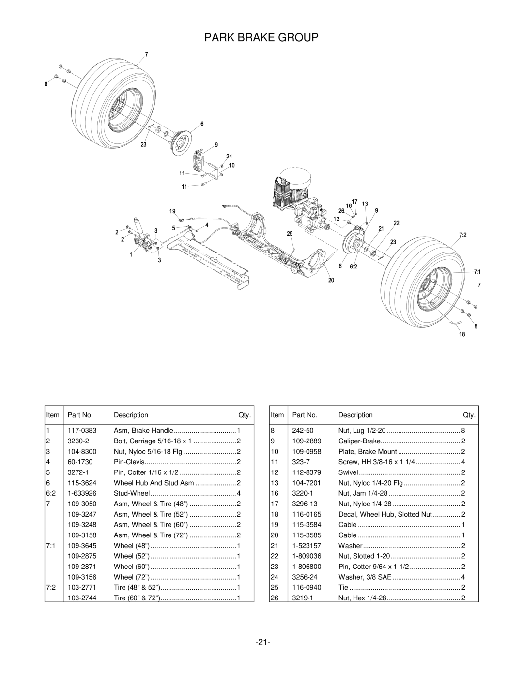 Exmark 4500-484 manual Park Brake Group 