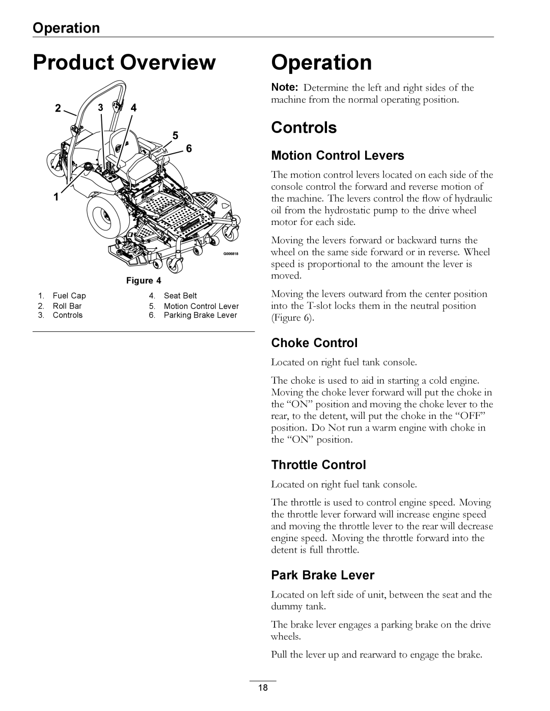 Exmark 4500-497 manual Product Overview, Operation, Controls 