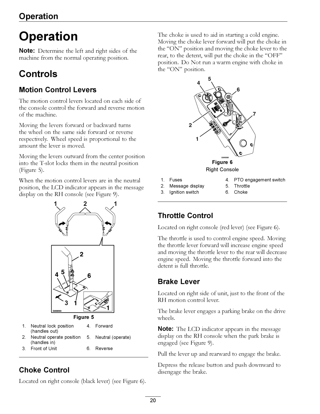 Exmark 4500-507 manual Operation, Controls 