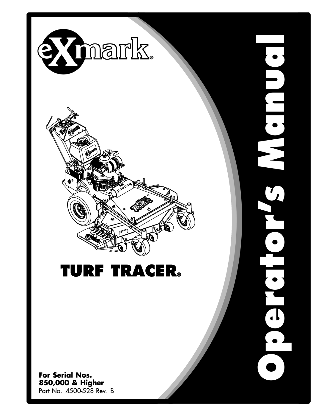 Exmark 4500-528 manual Turf Tracer, For Serial Nos 850,000 & Higher 