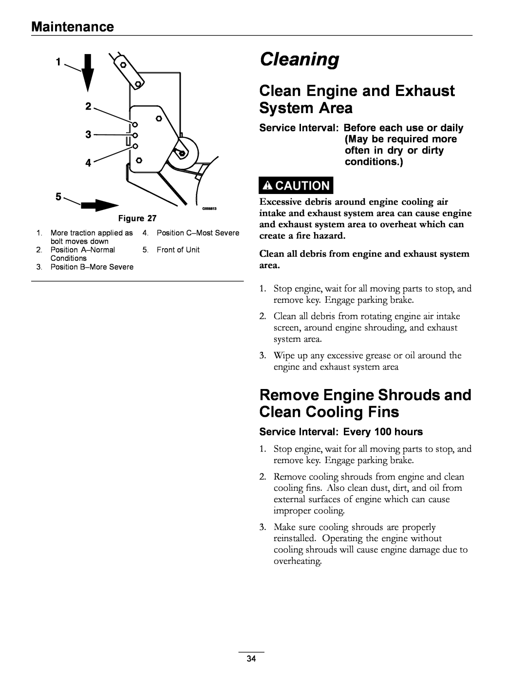 Exmark 4500-689 Cleaning, Clean Engine and Exhaust System Area, Remove Engine Shrouds and Clean Cooling Fins, Maintenance 