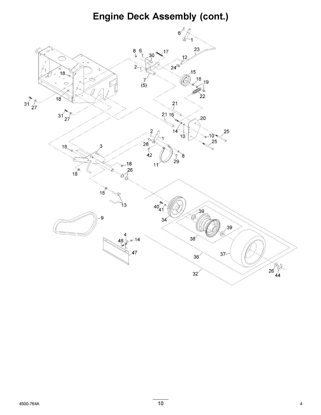 Exmark 4500-764 Rev.A, MG16KA362 manual Engine Deck Assembly 