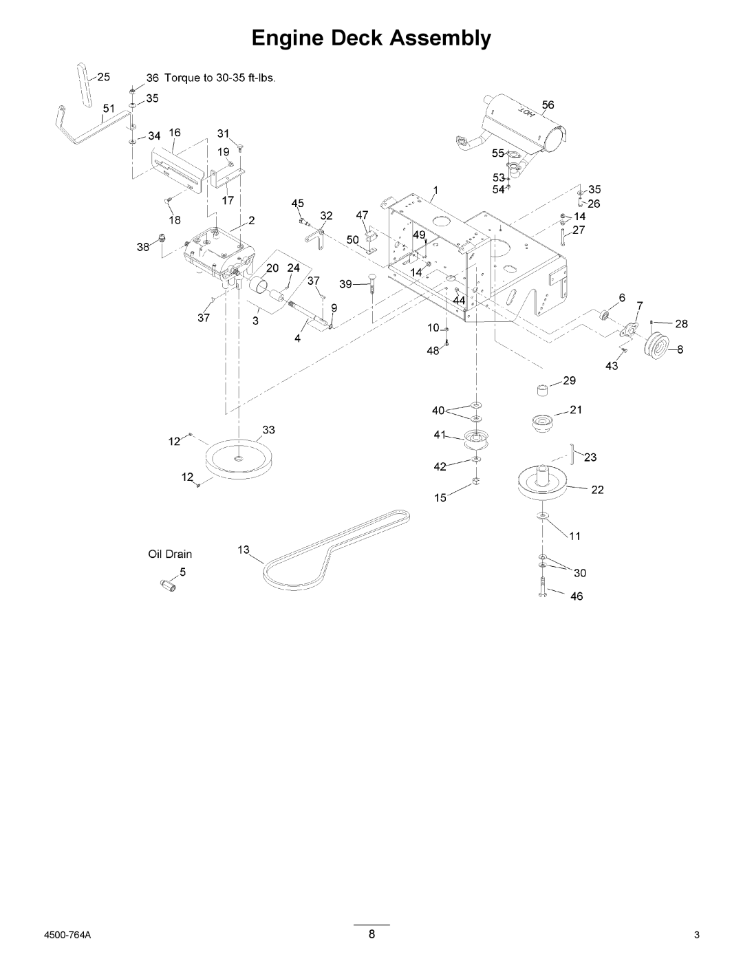 Exmark 4500-764 Rev.A, MG16KA362 manual Engine Deck Assembly 