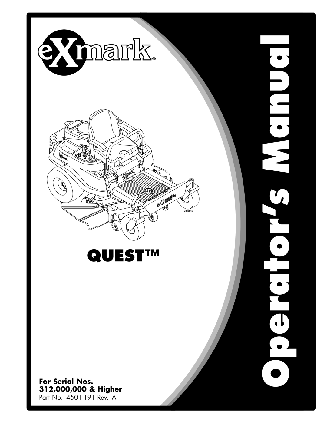 Exmark 4501-191 Rev.A manual Quest 